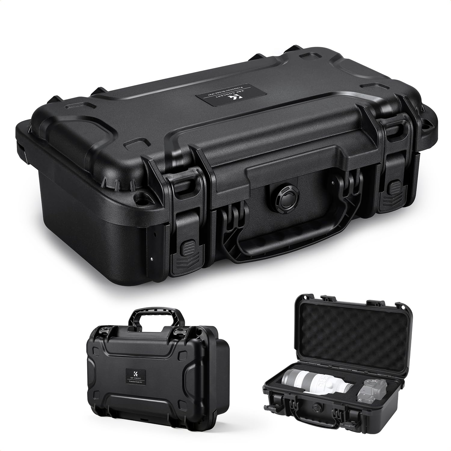 K&amp;F CONCEPT Waterproof Hard Case, IP67 Camera Hard Shell Case with Foam