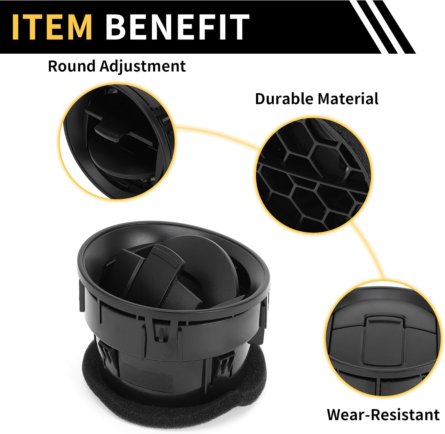 Dashboard AC Heater Air Vent for Ford F150 2009-2014 Center Dash A/C Outlet Air Outlet Vent Duct Plastic Black 1 Pc