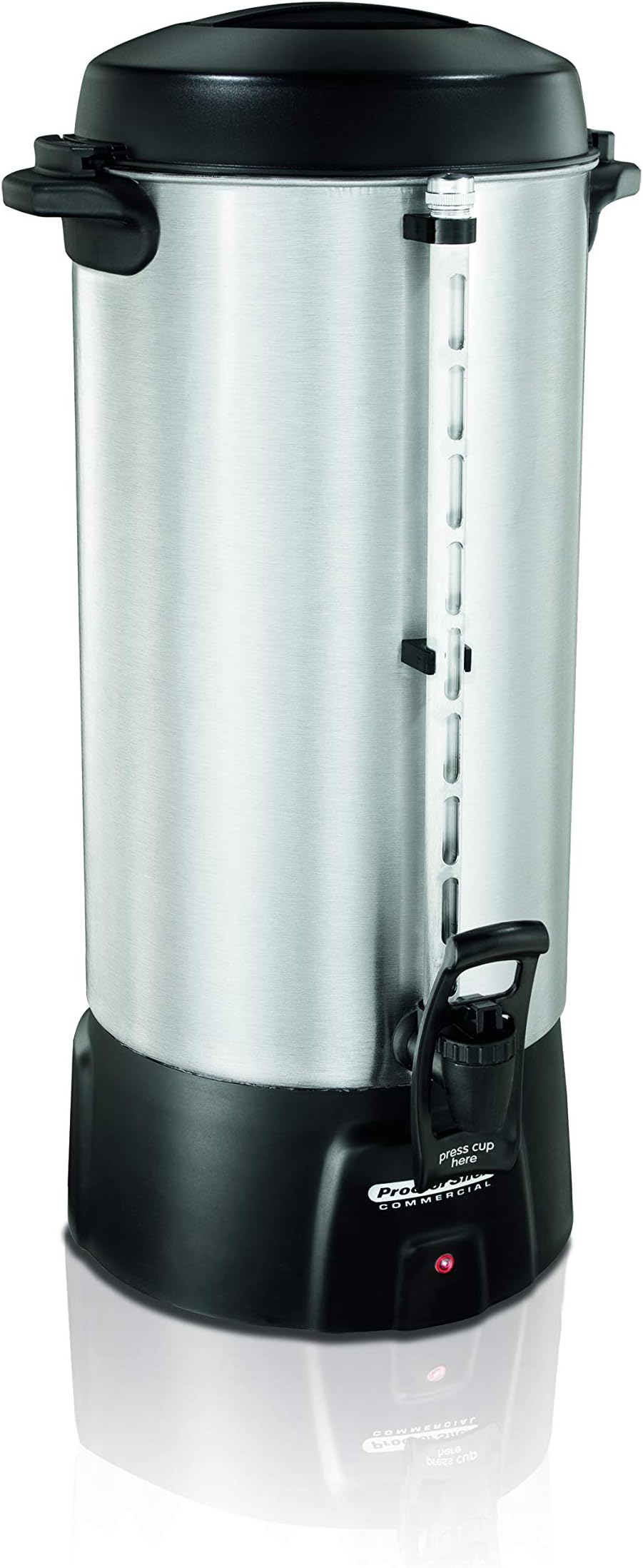 Commercial 45100R Brushed Aluminum Coffee Urn, 100 Cup Capacity, Fast Brewing, One-Hand Dispensing, Dual Heaters, Commercially Rated, NSF Listed
