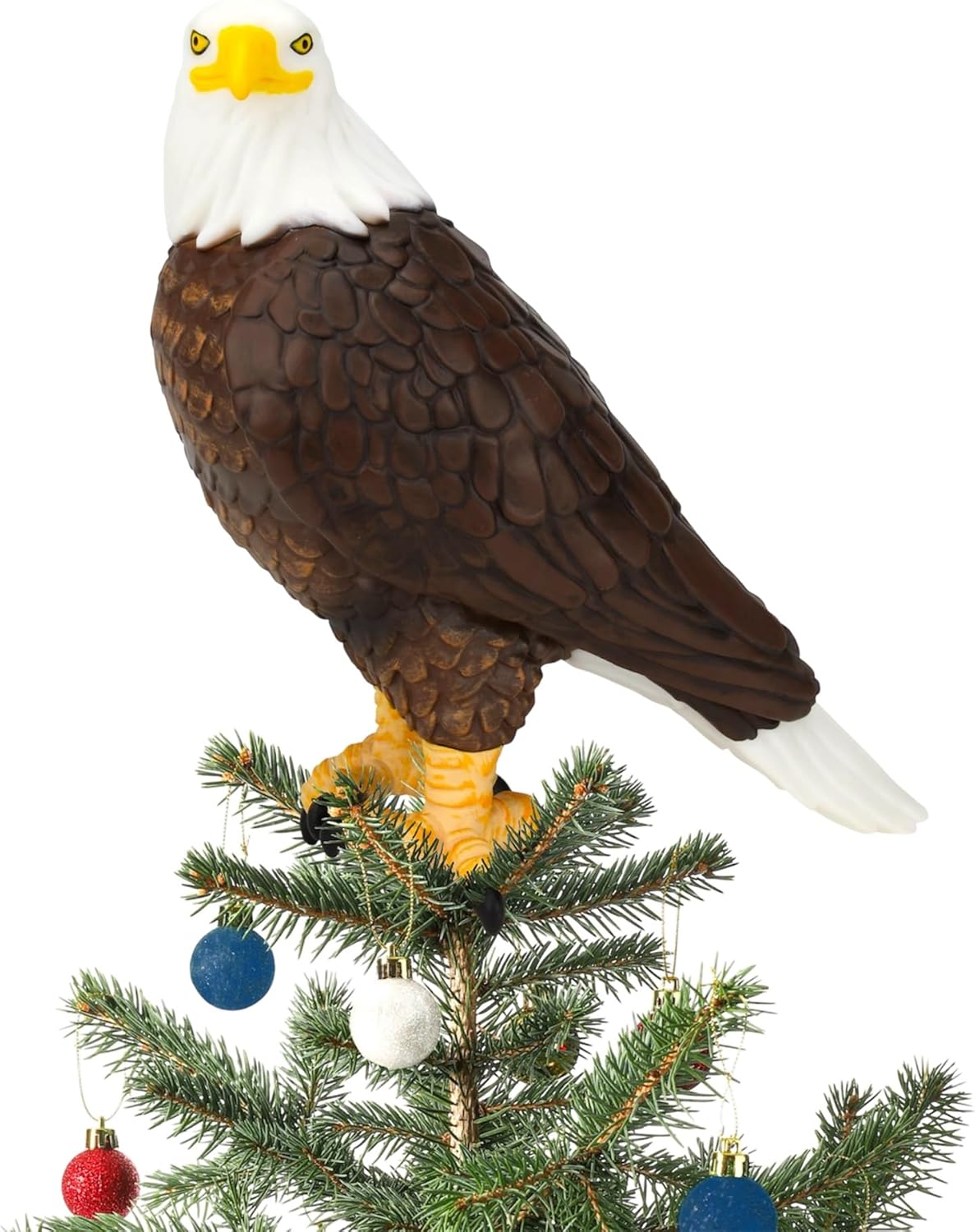 Tree Buddees Bald Eagle Christmas Tree Topper - Large 10" Patriotic Holiday Decoration Christmas in July
