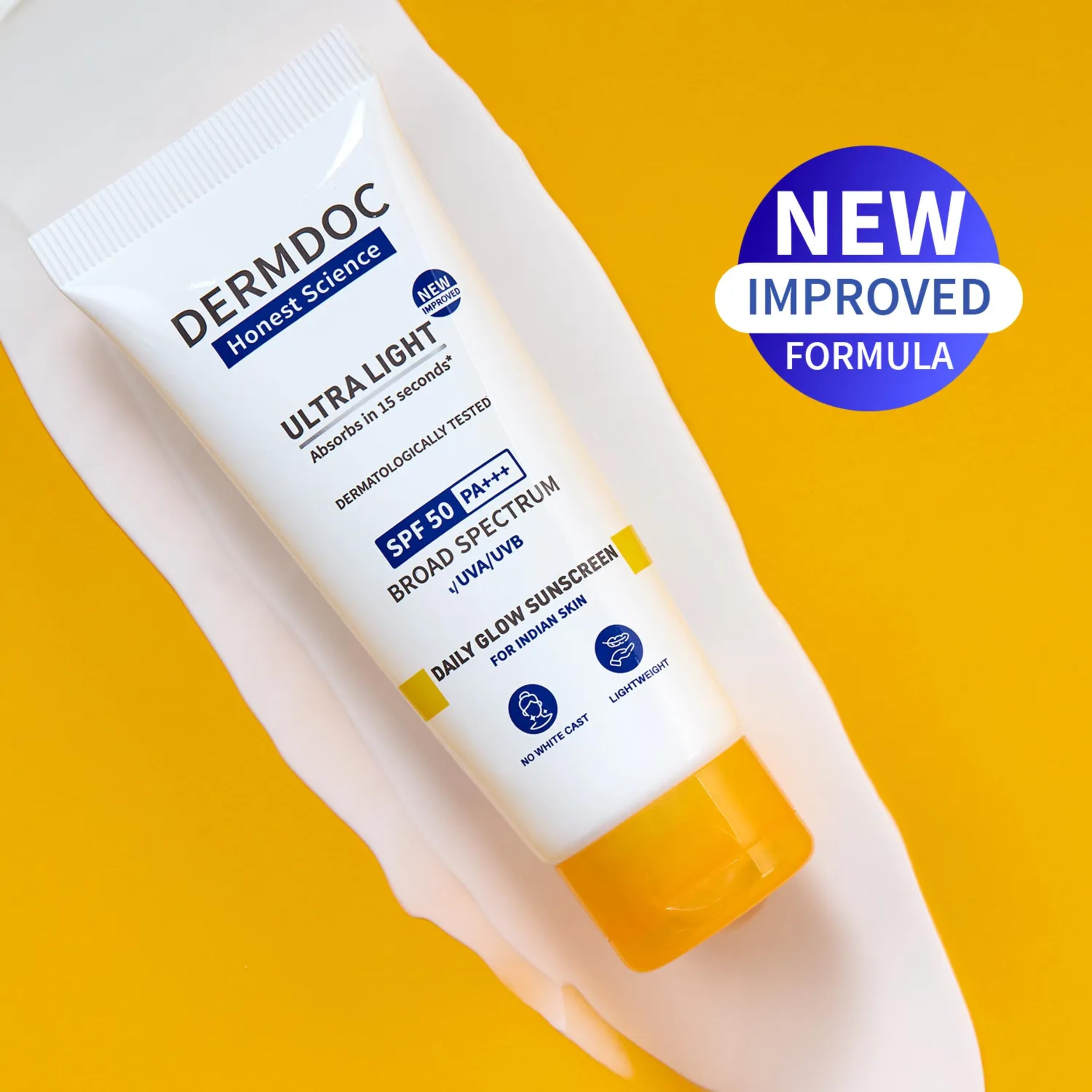 DermDoc All By Purplle Ultra Light Spf 50 Pa+++ Daily Glow Sunscreen (50Gm) | Sunblock | Lightweight | Non-Greasy | 0 White Cast 1
