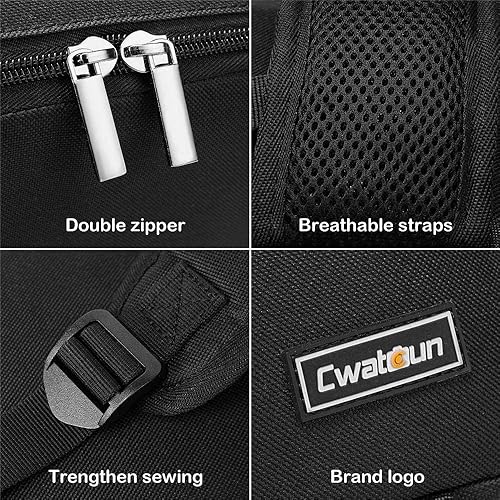 Miniatura 9 de Cwatcun Mochila profesional para cámara SLR DSLR sin espejo, impermeable, compatible con Sony Canon Nikon cámara y accesorios de trípode de lente (