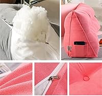 Vista 3 de Almohada triangular para cabecero, almohada de lectura, almohada grande para cabecero, soporte de espalda, cojín lumbar con funda extraíble