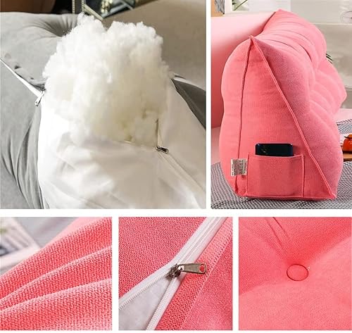 Miniatura 3 de Almohada triangular para cabecero, almohada de lectura, almohada de cama, almohada grande para cabecero, soporte de espalda, cojín lumbar con funda