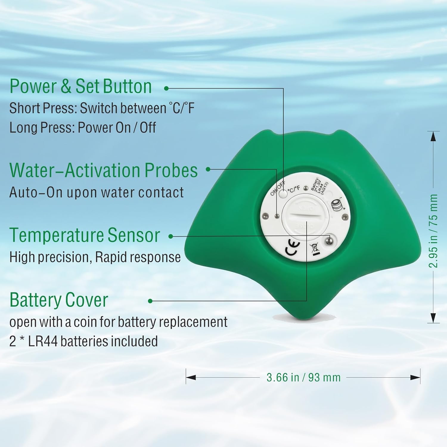Baby Bath Thermometer, Veloorial Floating Bath Tub Toy with Instant Read Digital Display, High & Low Temperature Alarm, Auto Shut-Off, Safety Water Thermometer for Infants & Toddlers