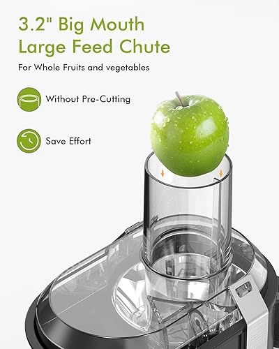 Miniatura 10 de Máquina exprimidora máquina centrífuga SiFENE para hacer jugos con boca de 32 pulgadas de ancho motor potente de 800 W para extractor de jugo de