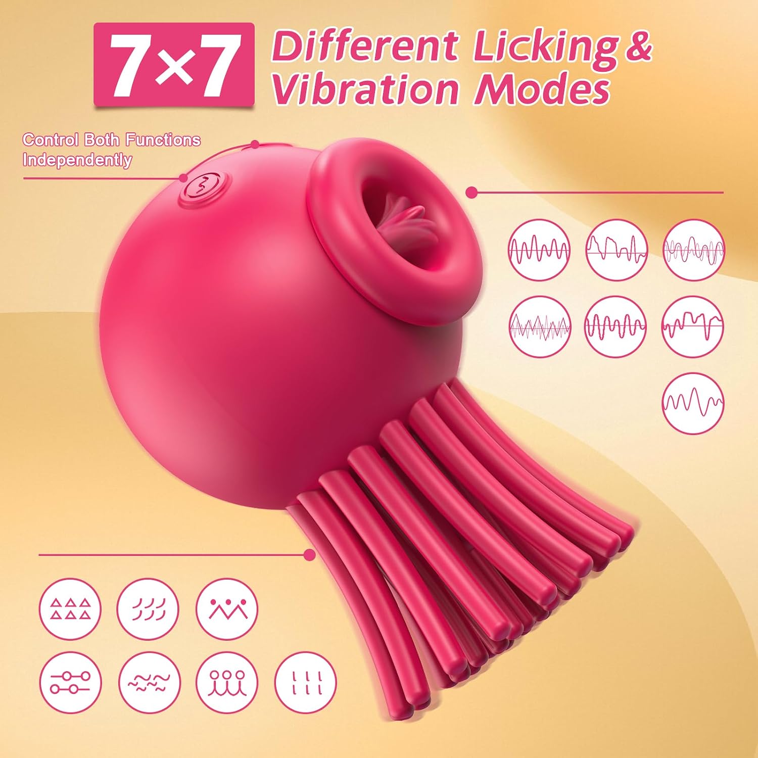 Clitoral Licking G Spot Vibrator for Clit and Nipple Stimulation, Tongue Vibrator with 7 Vibration & 7 Licking Modes, Rechargeable Adult Sex Toys for Women and Couples