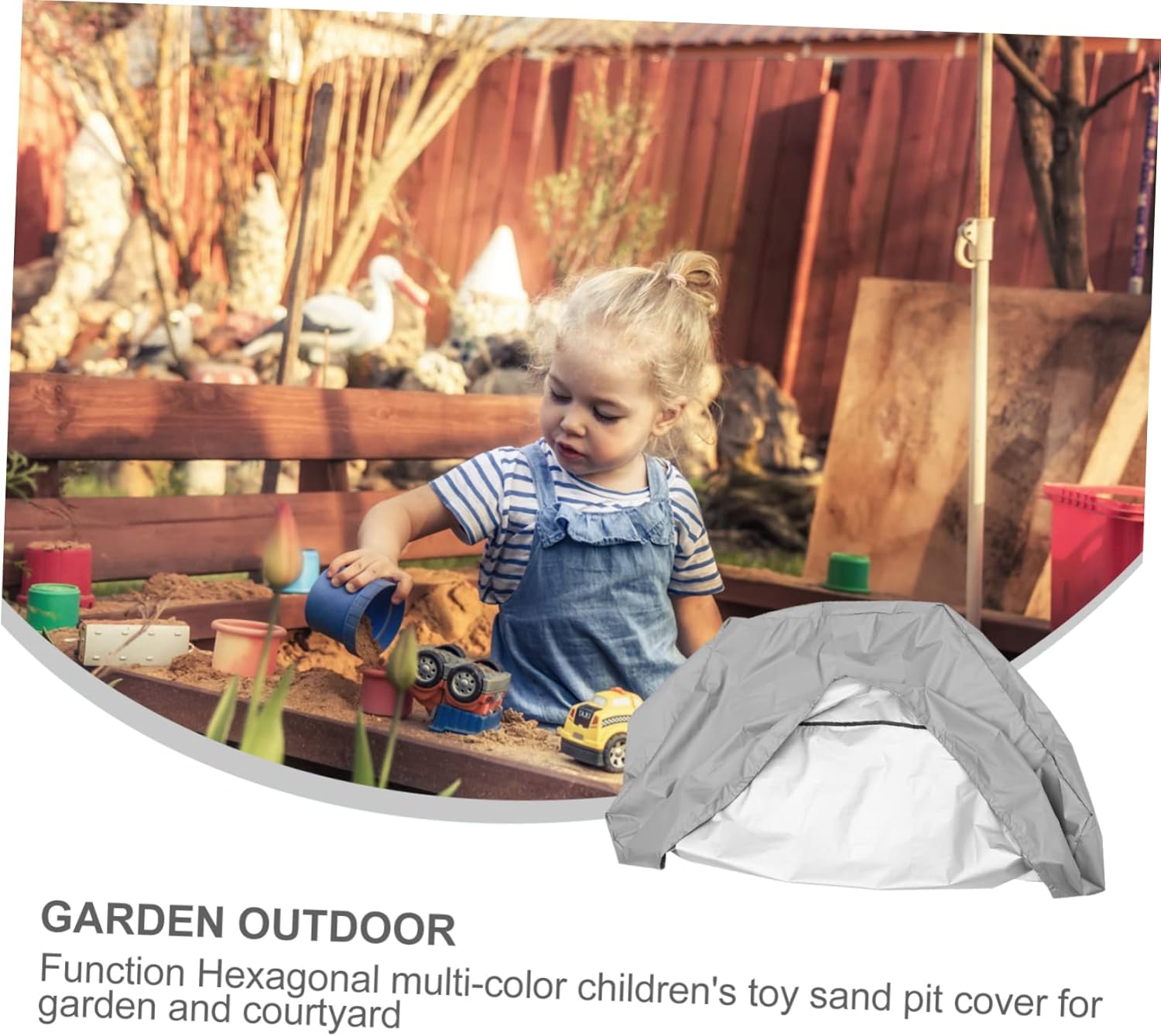 Hemoton Hexagon Sandpit Cover 90X8 Inch Waterproof Oxford Cloth Sandbox Lid Protective Outdoor Cover for Kids Garden Play Weatherproof