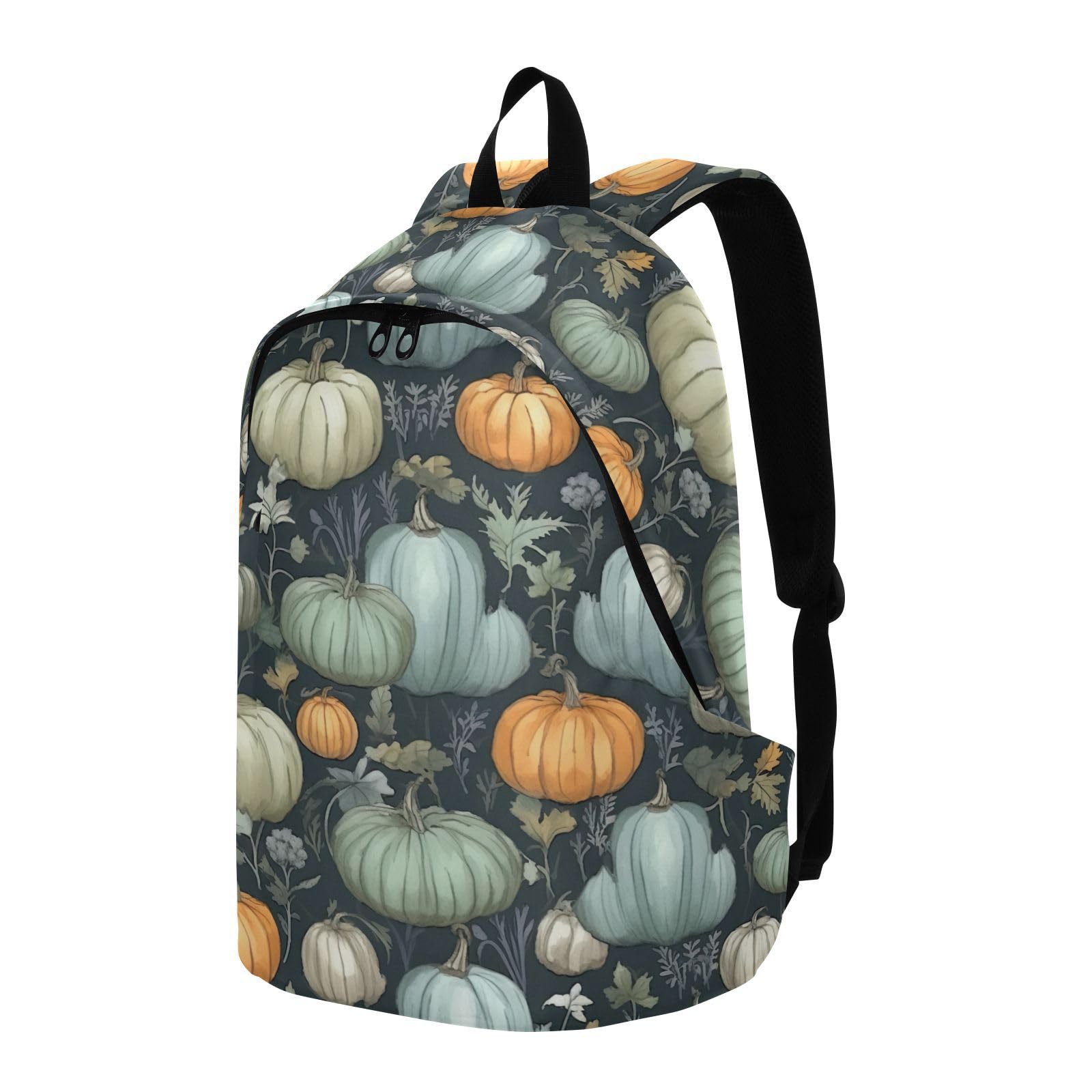 MCHIVER Travel Backpack Colorful Pumpkin Leaves Casual Daypack Backpacks Lightweight Carry on Bag Water Resistant Hiking Backpack for Women Men
