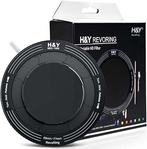 H&Y Filtro ND RevoRing, Filtro de Densidad Neutra Variable 2 en 1 y Anillo Adapt