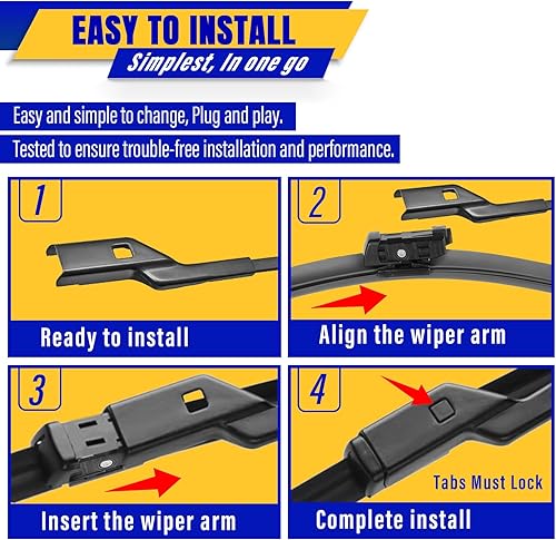 Miniatura 8 de 3 limpiaparabrisas de repuesto para Volkswagen Vw Tiguan 2018-2021 2022, escobillas limpiaparabrisas de repuesto de equipo original - 25"22"15"