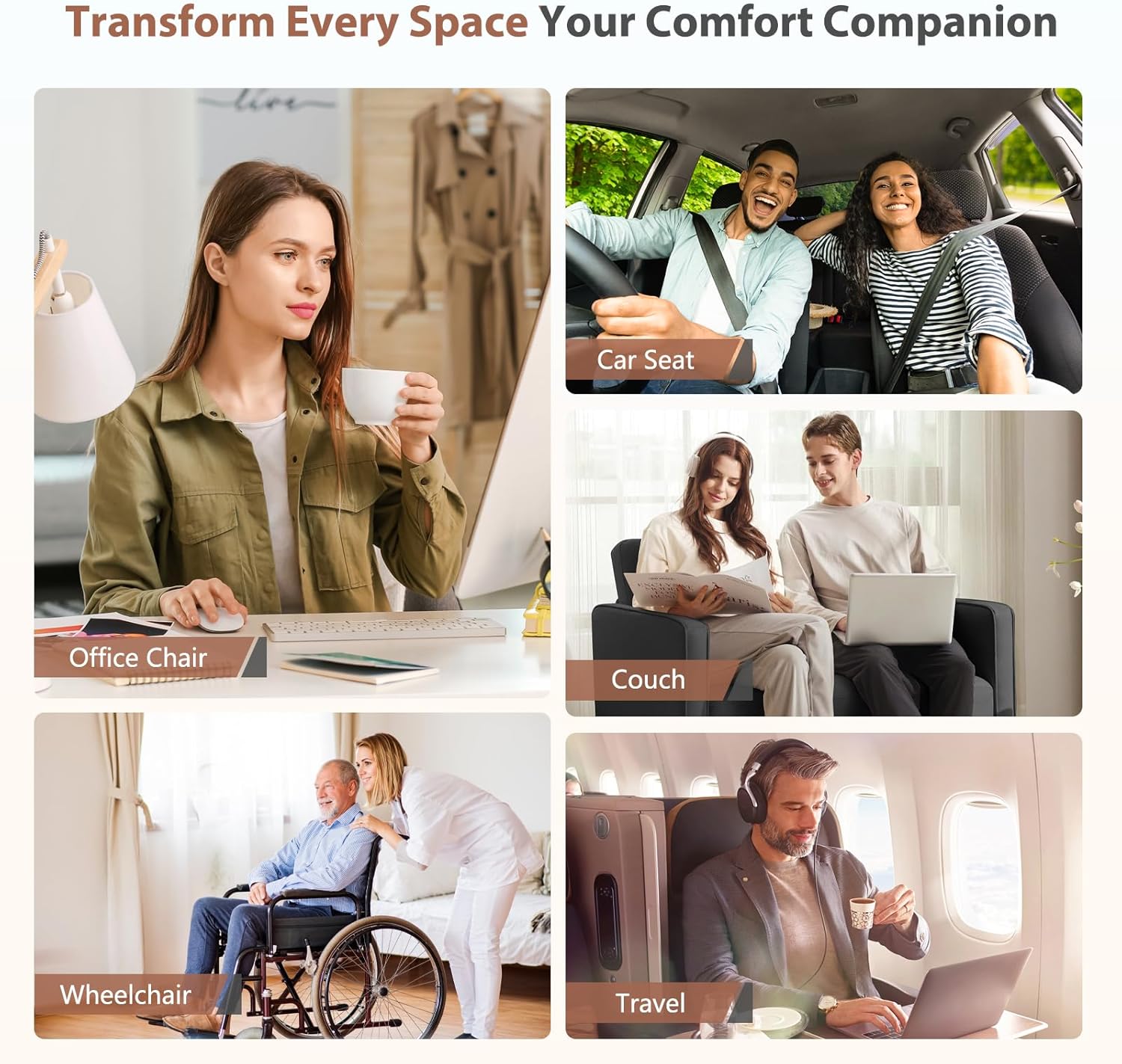 FLORICH Lumbar Support with Headrest Pillow Double-Sided Suede & Leather Car Neck Pillow and Back Cushion Kit Ergonomic Back Rest Pillow Neck Back Pain Relief for Car, Office Chair, Black - Image 7