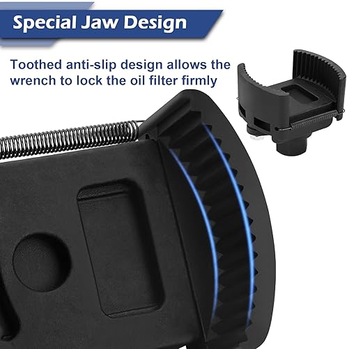 Miniatura 4 de Keenso Llave de filtro de aceite ajustable de 2.362 in-3.150 in, herramienta de extracción de filtro de aceite universal para automóvil con 2