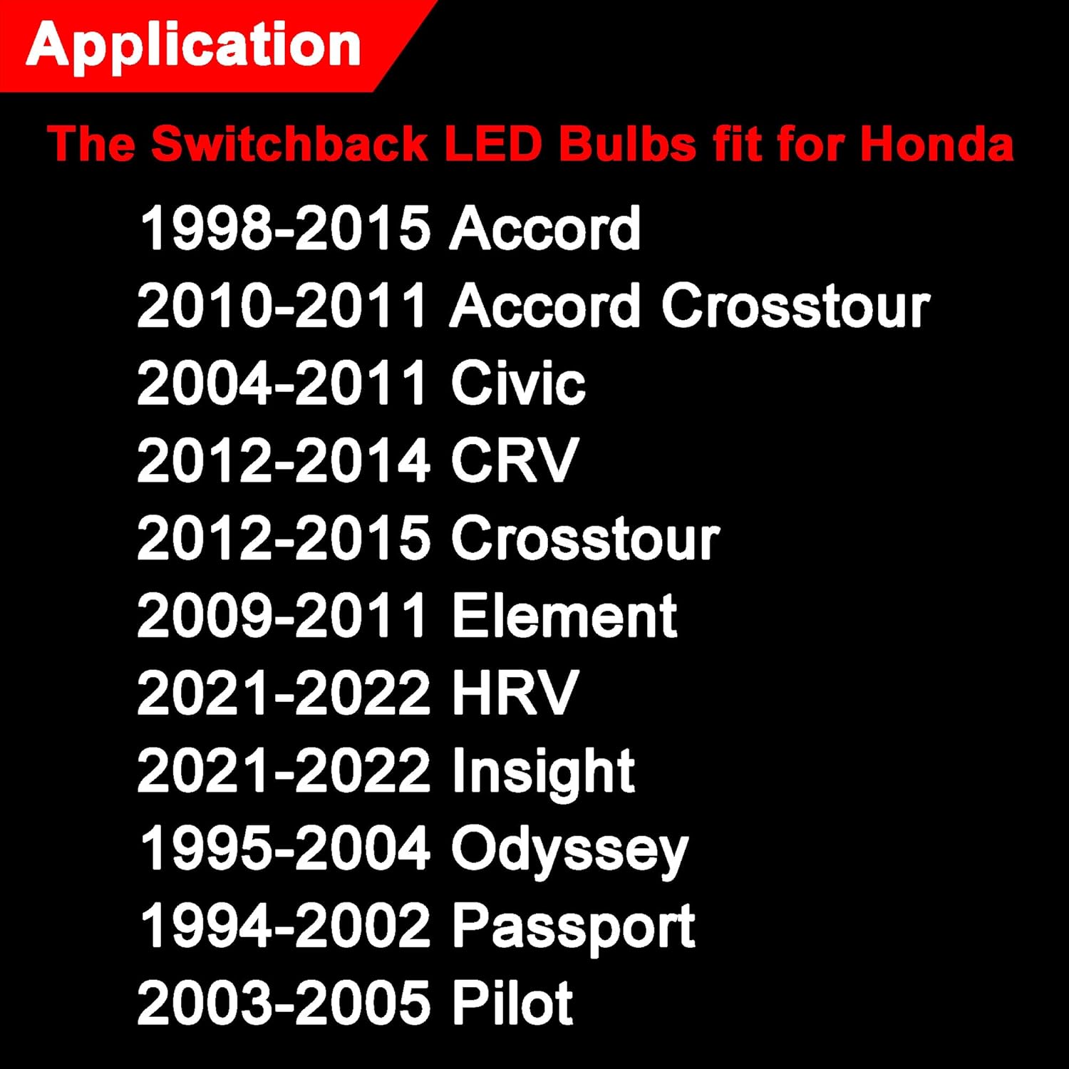 1157NA 2357NA Switchback LED Bulbs for Honda Accord Civic Crv Front Turn Signal Light CANBUS Built in Resistor Anti Hyper Flash 12V Replacement 2057 Parking Light