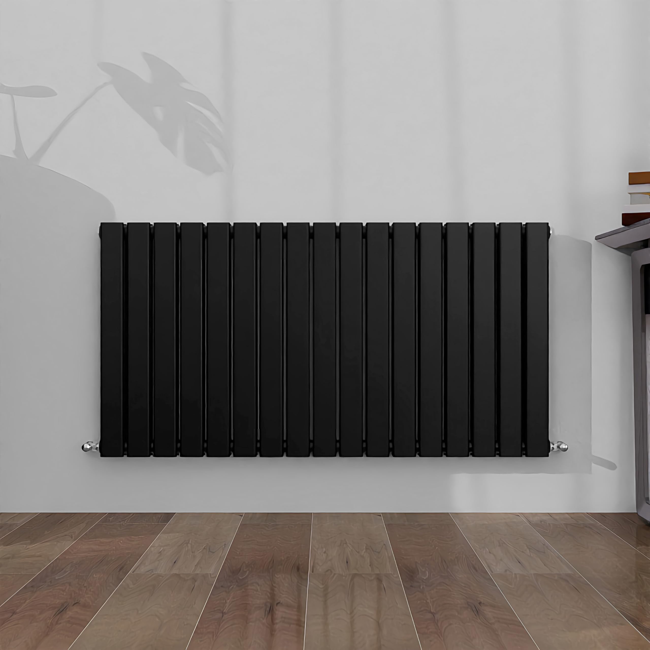 SLINE SANITARY 600x1156mm Horizontal Radiator Black Double Modern Flat Panel Central Heating Radiator