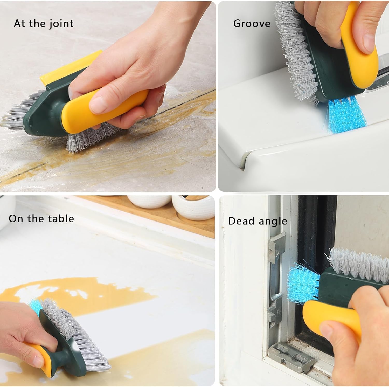 4 in 1 Tile Cleaner Brush – Multi-Purpose Grout, Gap, Floor & Corner Cleaning Tool with Ergonomic Handle – Deep Clean Tiles, Bathrooms, Floors, and More