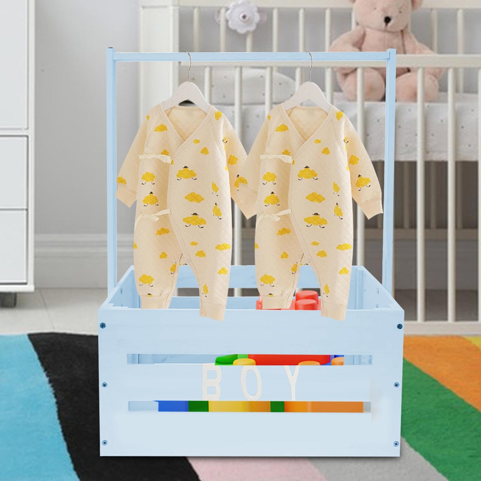 Organizador de bebé - Cesta de almacenamiento portátil para pañales de