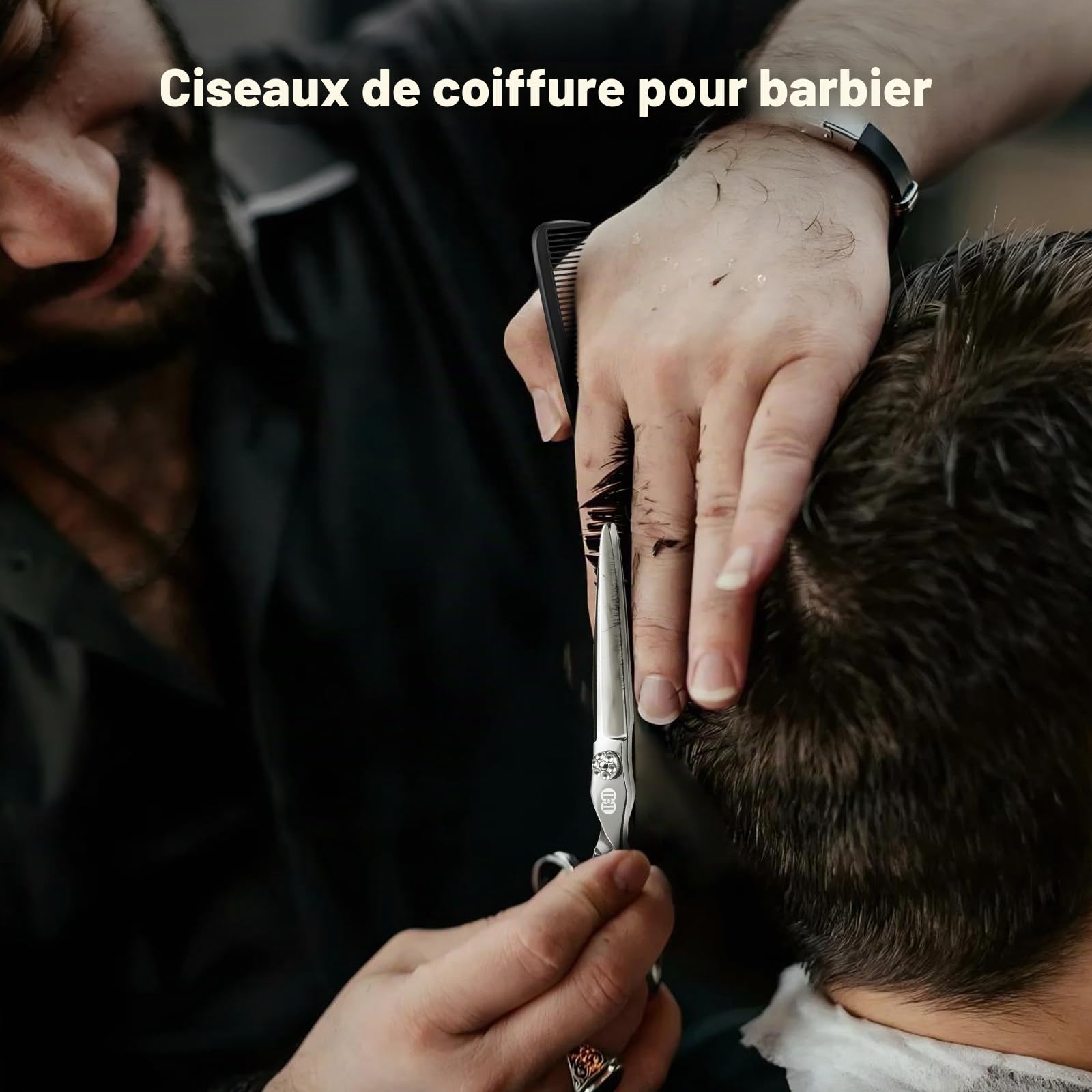 Ciseaux Coiffure Professionnel 440C 6,7 Pouces Ciseaux de Coiffure pour Coiffeurs Stylistes