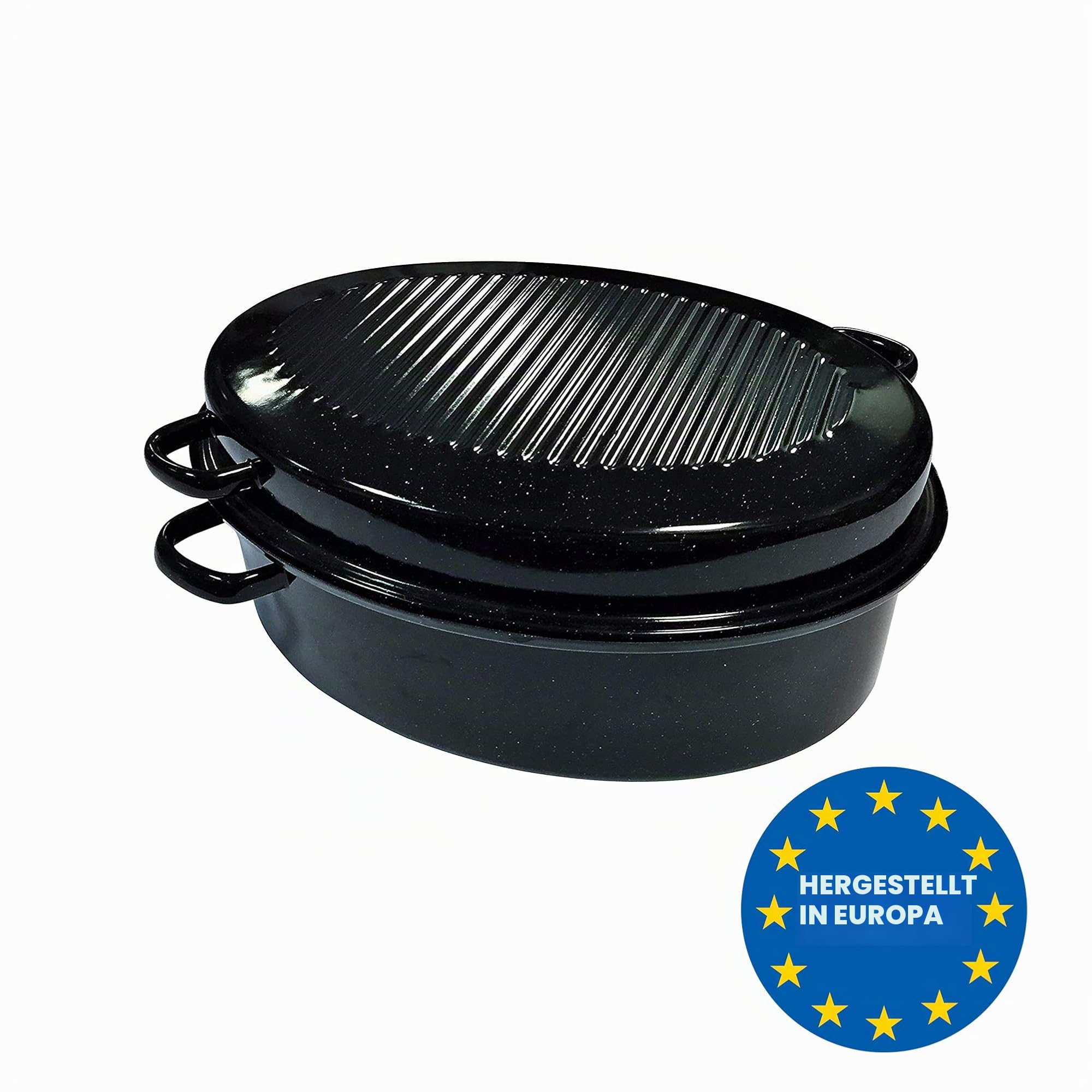 Kochstar K32711042 Kasserolle Schmortopf Emaille 42 cm schwarz