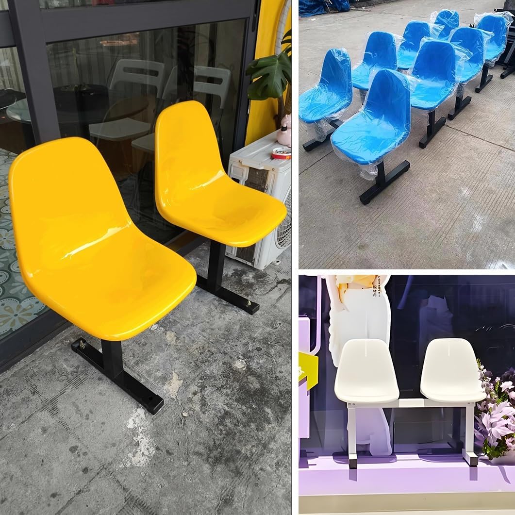 YVYKFZD Waiting Room Chairs Set, 2 Seater Waiting Room Bench Outdoor Benchs, Team and Substitute Bench with Backrest, Office Guest Reception Chairs,for Basketball Court(Yellow)