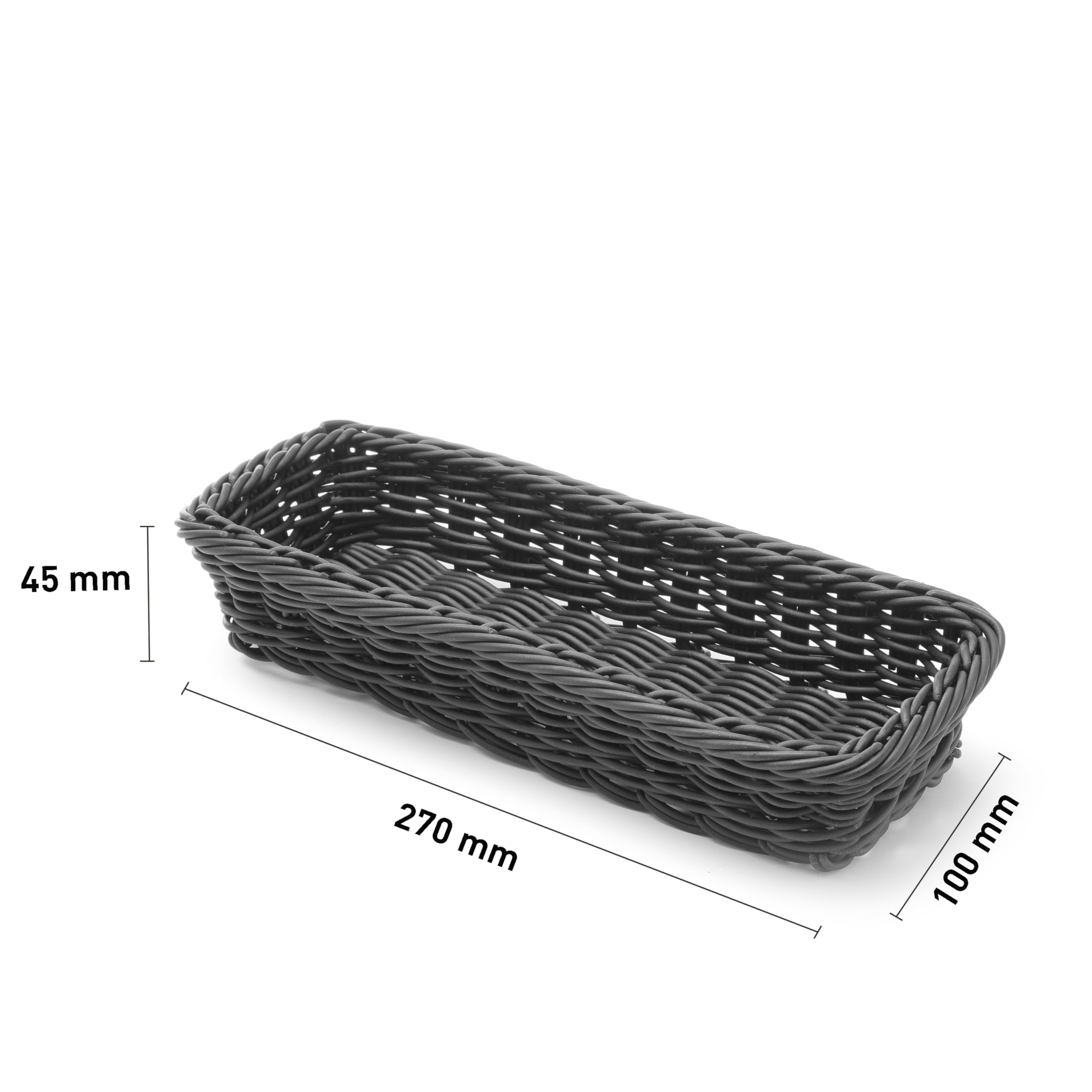 HENDI Koszyk na sztućce czarny 270x100x45 mm