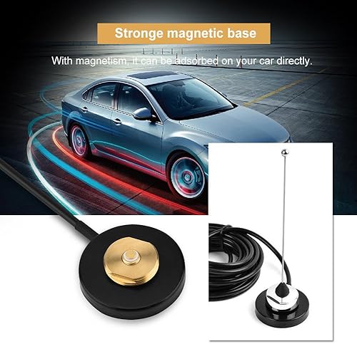 Miniatura 6 de Radio NMO Mount RG-58 Cable Conector Macho Base Magnética Antena para Walkie Talkie Radio de Coche