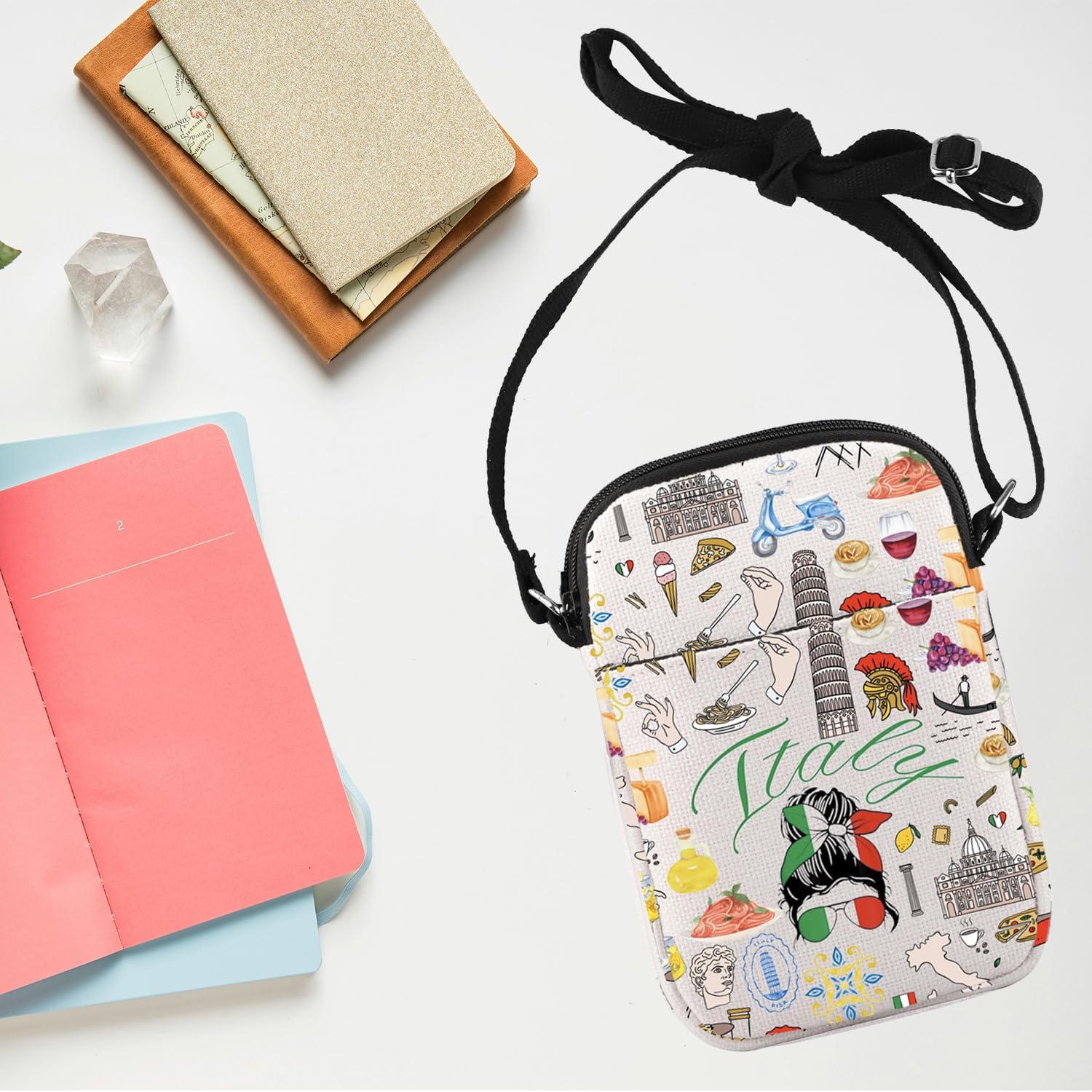 TGBJE Italy Vacation Crossbody Purse Bag Italian Messenger Bag Trip Souvenirs Gift For Italy Lover - Image 3