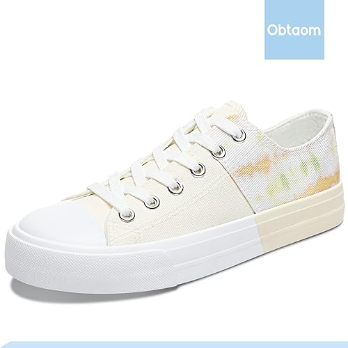 Miniatura 2 de Obtaom Zapatos de lona unisex de caña baja, zapatillas de deporte de moda sin cordones para caminar