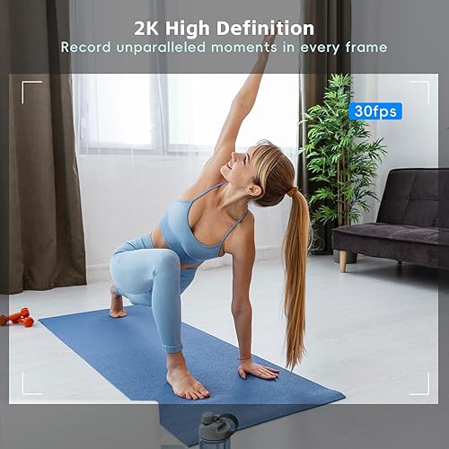 Miniatura 2 de Cámara web PTZ HD 2K, control PTZ a través del control remoto, zoom digital 3X, cámara USB con micrófono, protección electrónica de privacidad,