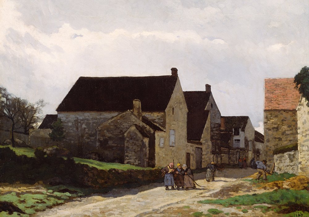 Alfred Sisley Women Going to The Woods grand cadre noir pour décoration salon chic