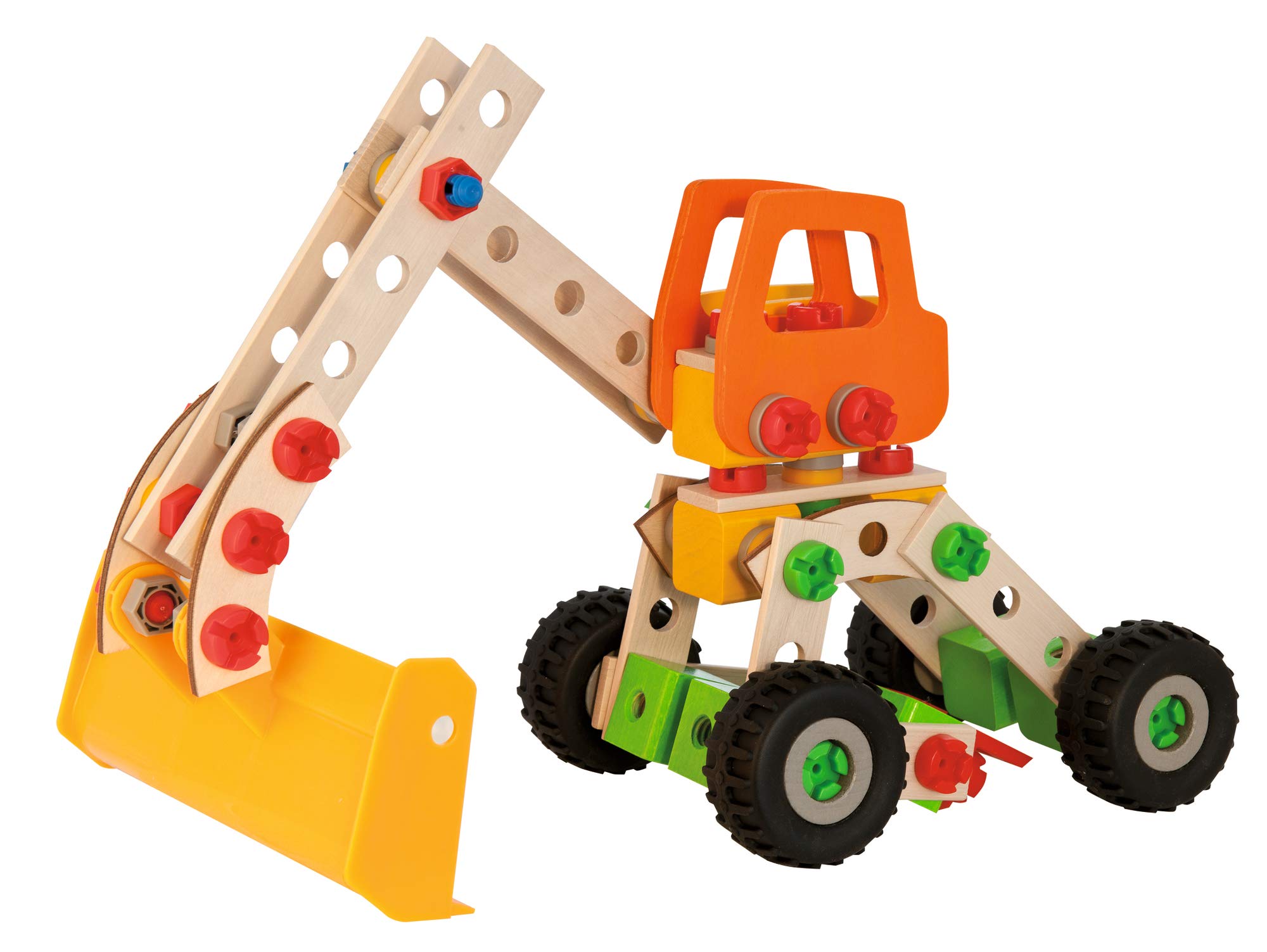 Eichhorn - Pale gommate Constructor – Versatile Giocattolo in Legno, 140 componenti, 6 Diverse Costruzioni, per Bambini dai 6 Anni in su, 100% Legno FSC