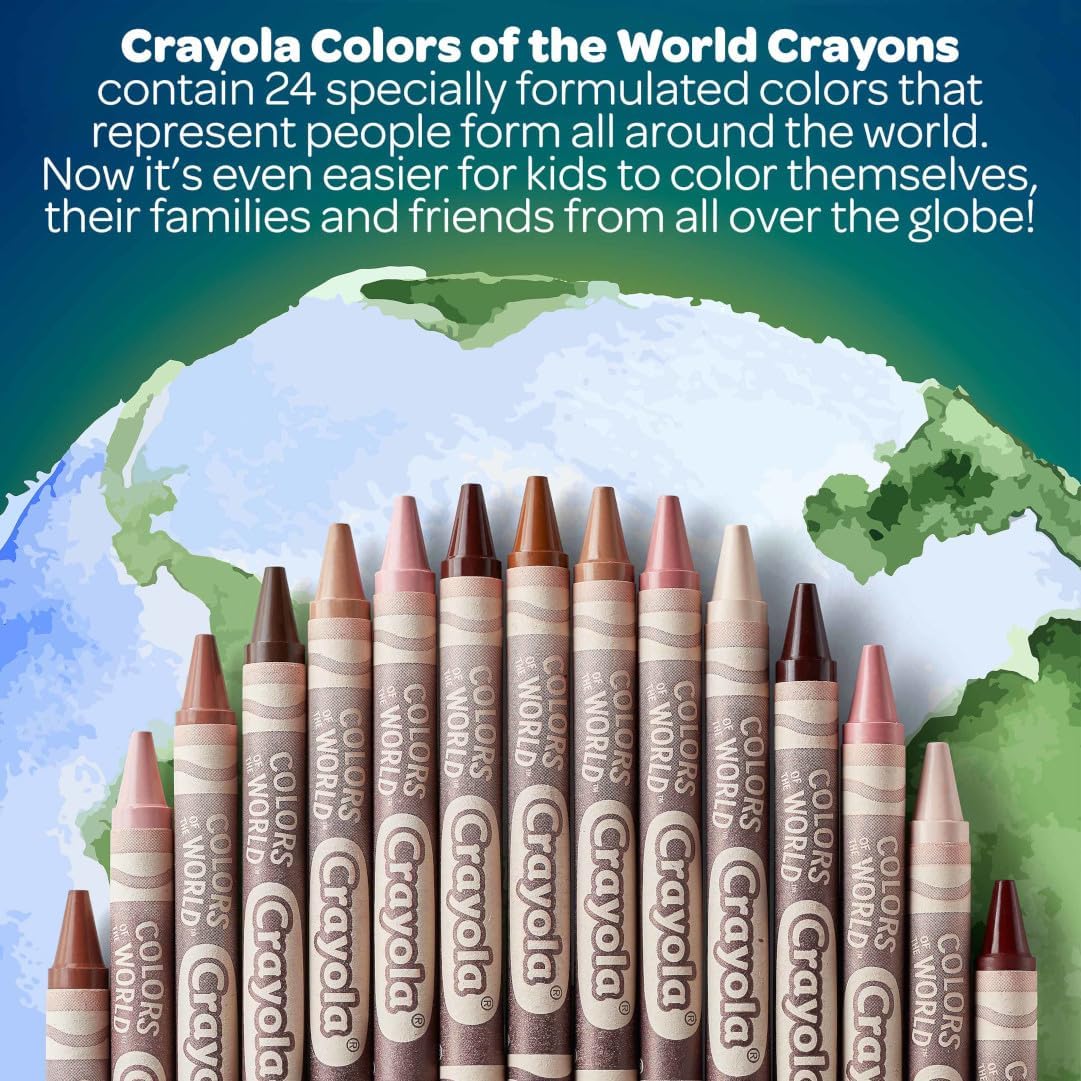 Crayola Colors of The World Bulk Crayon Classpack (480ct), 24 Skin Tone Crayon Colors, Classroom Supplies for Teachers, Ages 3+