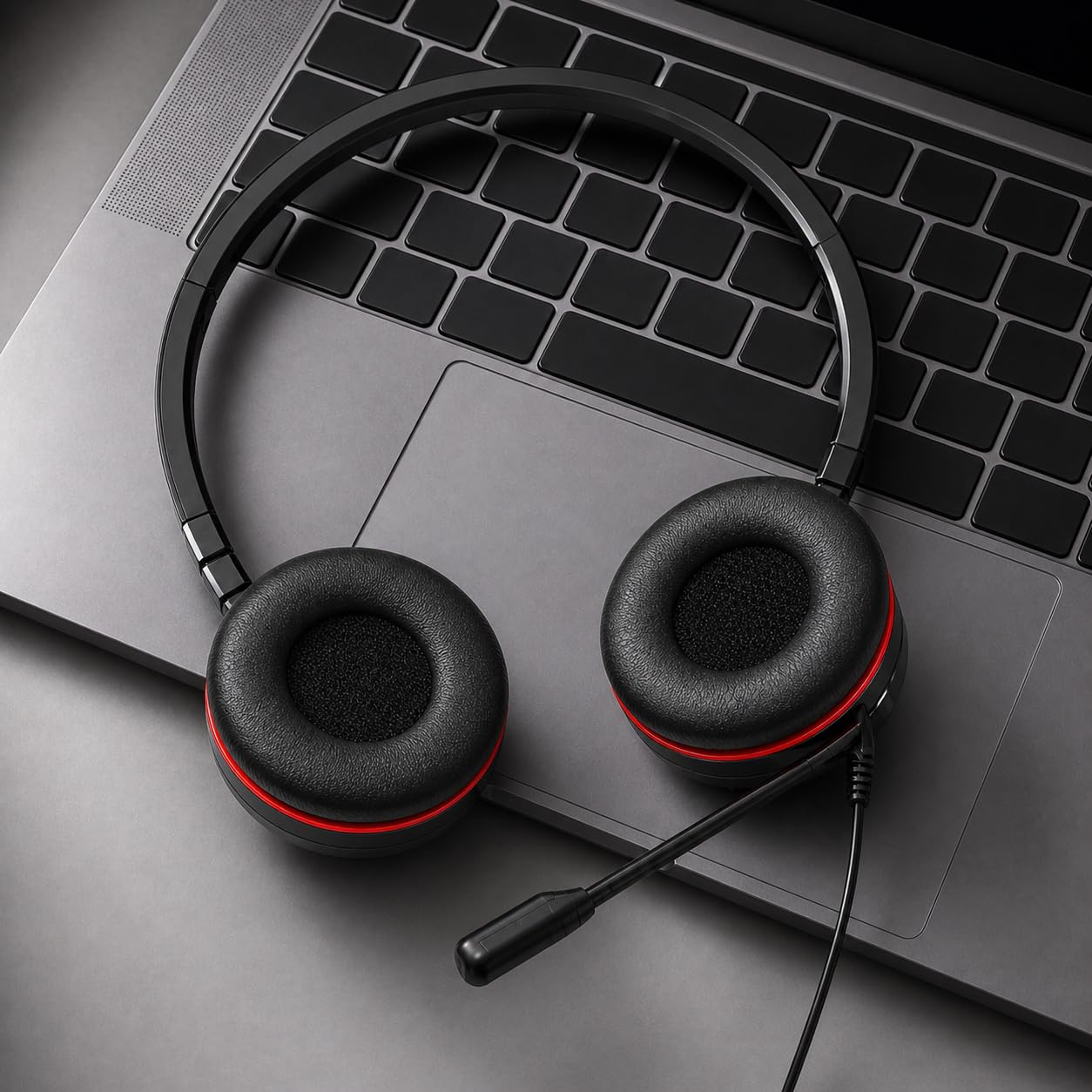 Almohadillas de repuesto para auriculares estéreo Jabra Evolve 20 30 40 65 con cable, cubierta de orejeras, cuero suave y almohadillas de espuma viscoelástica (no es compatible con Evolve2 30/Evolve2