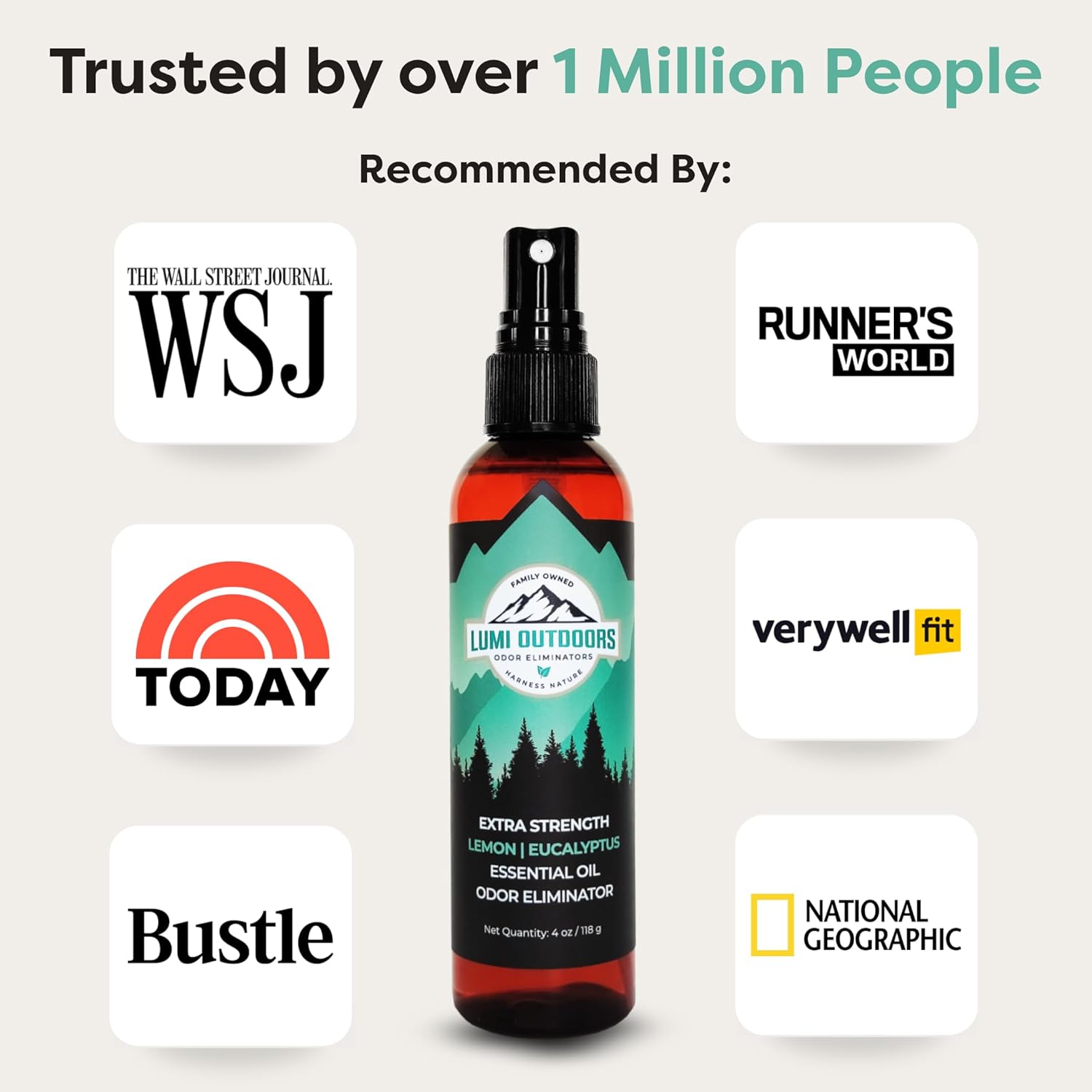 Lumi Outdoors Natural Shoe Deodorizer Spray (700+ Sprays) - Extra Strength Shoe Odor Eliminator for Smelly Shoes & Foot Odor - Replaces Shoe Balls & Inserts - Eucalyptus Lemongrass - Image 2