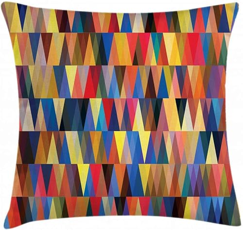 Miniatura 2 de Lunarable Funda de cojín con diseño de triángulo abstracto, arte bohemio en colores pastel, estilo retro, motivo contemporáneo, funda de almohada