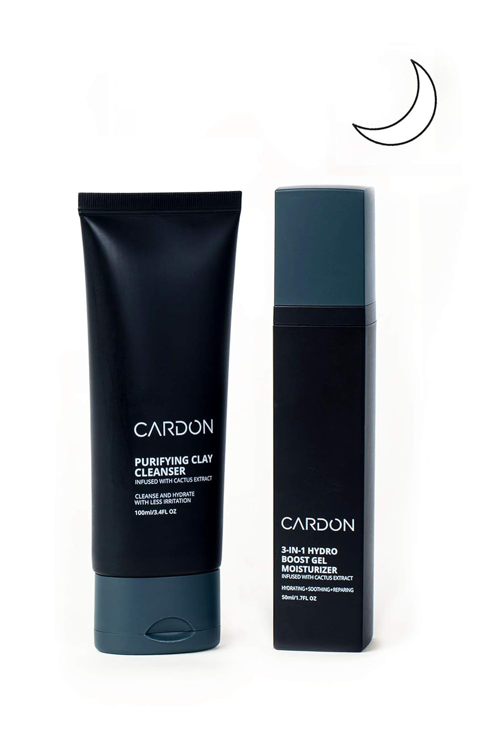 Cardon Cactus-Based Men's Skincare Set | Premium Korean Skincare for Sensitive Skin and Oily Skin | Water-based Face Moisturizer with SPF 30, Gentle Face Wash, Repairing Night Cream with Vitamin E