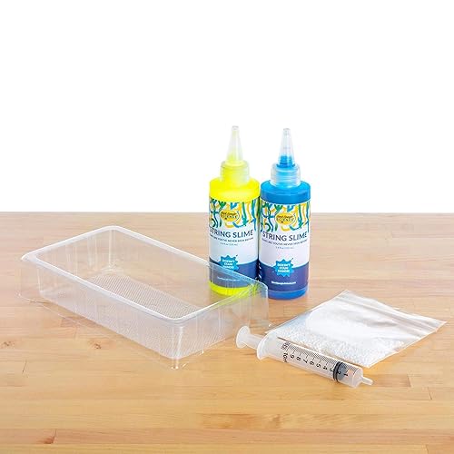 Miniatura 2 de Steve Spangler Science Kit de iniciación de slime de cuerda, incluye azul y amarillo (3.4 onzas cada uno) - Kit de experimentos científicos de slime