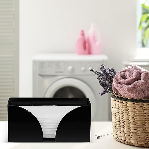 Miniatura 6 de Paquete de 2 dispensadores de toallas de papel para encimera, soporte de toalla de papel acrílico negro para baño, dispensador de toallas de papel