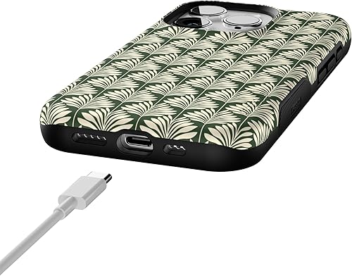 Vista 1034 de Casely Funda para iPhone 15 Pro Jardín Secreto Flores mixtas Funda atrevida Compatible con MagSafe y botón de acción Jardín Secreto Floral