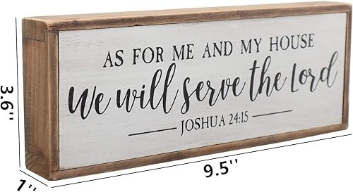 Miniatura 3 de París Loft As for Me and My House We Will Serve The Lord - Placa rústica de madera para pared, decoración del hogar de granja, decoración cristiana,