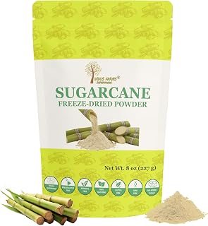 Indus Farms Freeze-Dried Sugarcane Juice Powder | Pure, Single-Ingredient Natural Sweetener for Drinks, Smoothies, Baking & Recipes | Additive-Free, Vegan, 8 oz