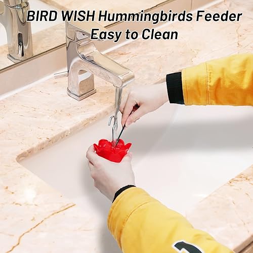 Miniatura 6 de BIRD WISH Fosos para hormigas para comederos de pájaros, duradero, de gran capacidad, resistente a la intemperie, foso de colibríes con 4 cepillos