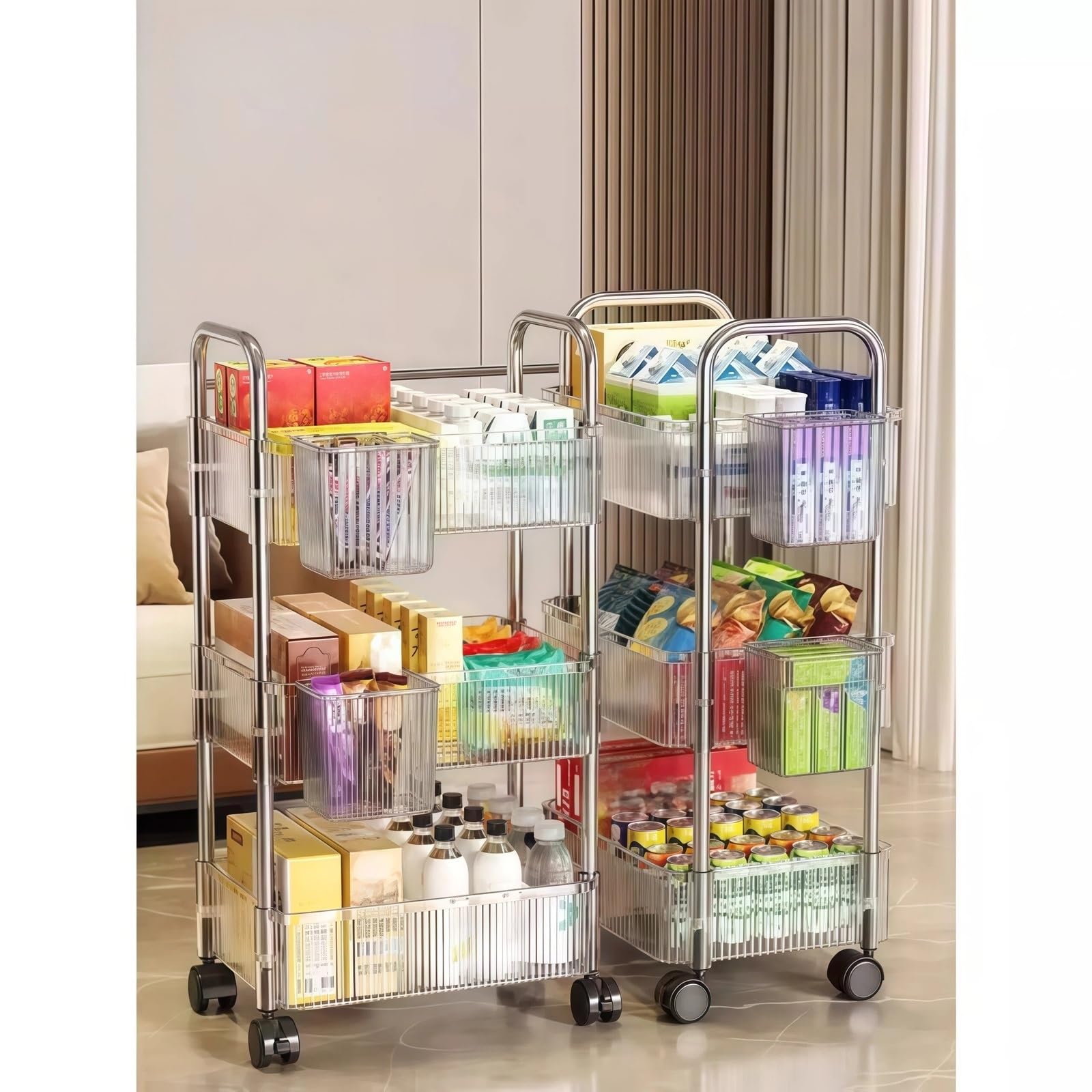 Mobilny wózek serwisowy, wózek na przekąski i kosmetyki, półka do przechowywania w łazience, pudełko do przechowywania na kółkach (mały)