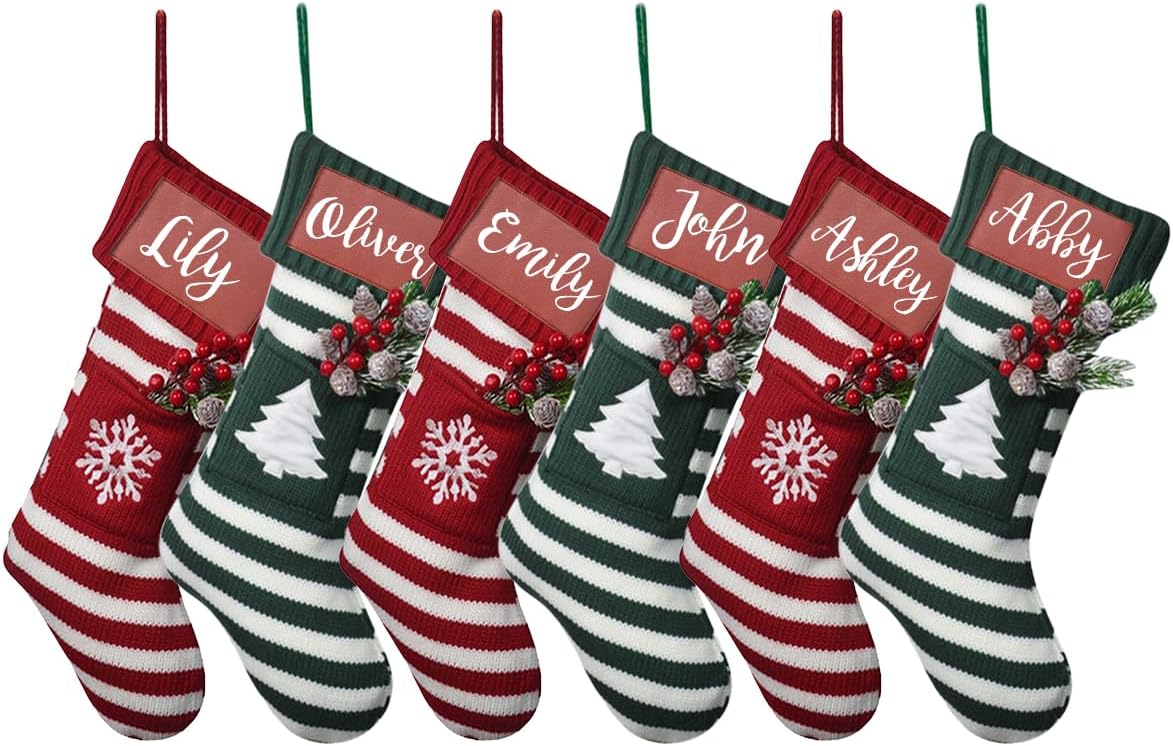 EXTREQODA Personalized Christmas Stockings with Names, 18