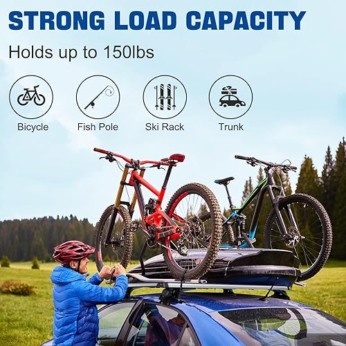 Miniatura 5 de Barras transversales universales mejoradas de 47 pulgadas, barras transversales de aluminio ajustables para equipaje, adecuadas para sedán, paquete