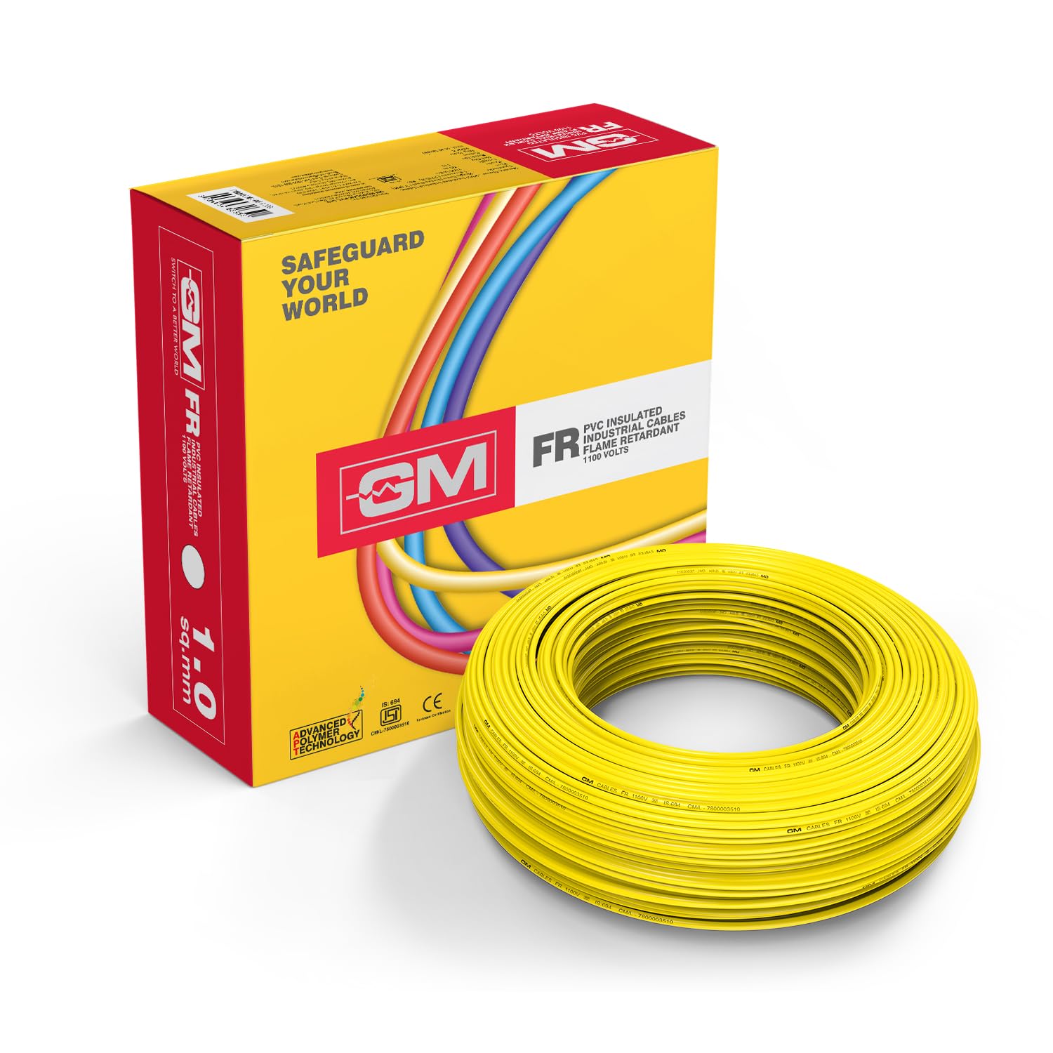 GM Flame Retardant Wire 1.5 Sq mm - 45 Meter Yellow PVC Insulated Copper Cable for House Wiring, Industrial & Automotive Use — Amazon image 20