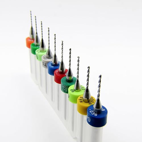 Miniatura 2 de Juego de brocas de diez tamaños de 0.024 a 0.035 pulgadas, vástagos #73, 72, 71, 70, 69, 68, 67, 66, 66, 65 18 pulgadas