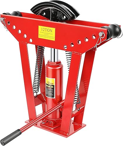 Dobladora de tubos hidráulicos de 12 "Herramienta de doblado de tubo de escape manual de cobre de 12 toneladas 6 troqueles (12", 34", 1", 1-14",