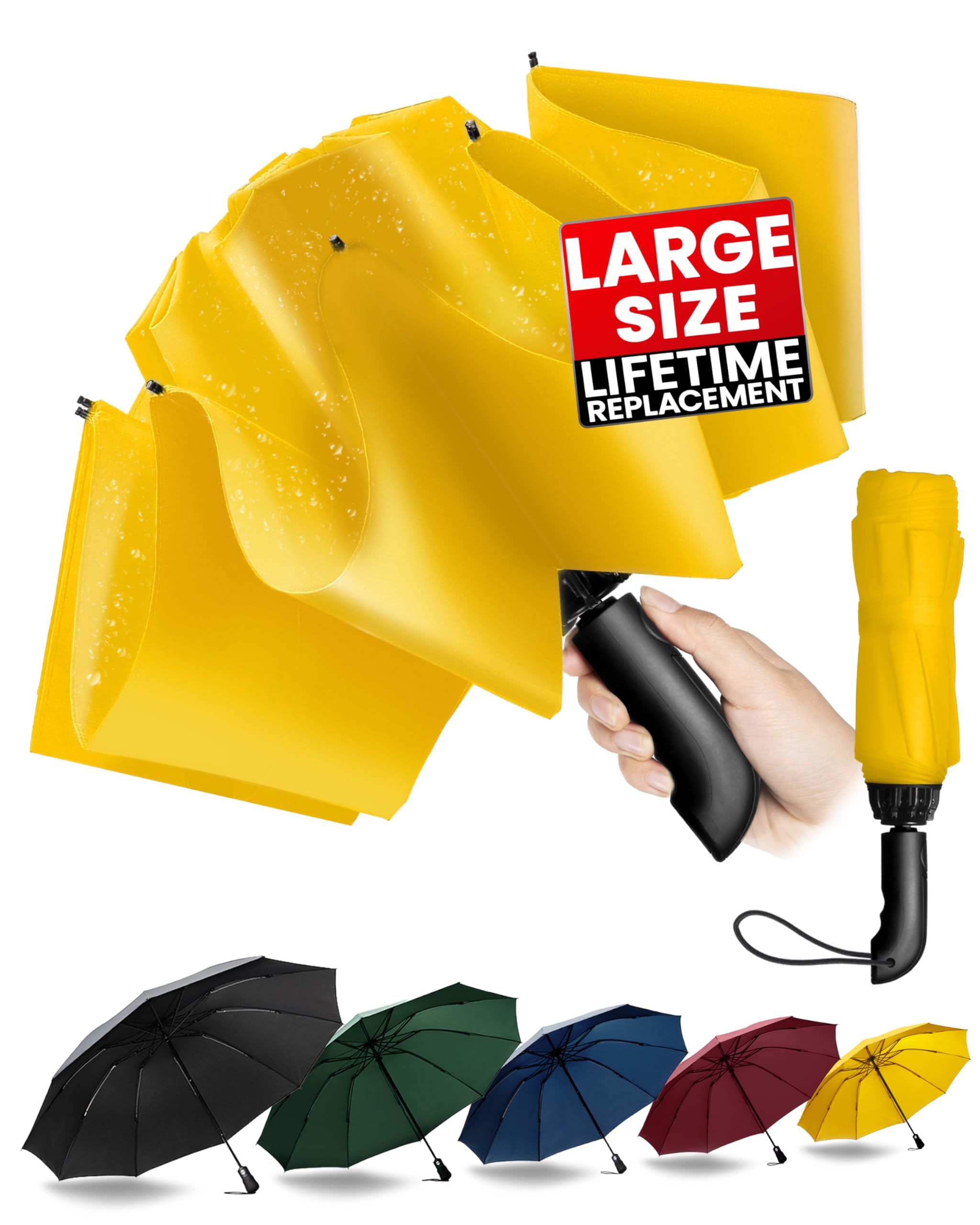 Conlun Travel Inverted Umbrella Compact Windproof- Automatic reverse Umbrellas for Rain - Folding Portable 10 Ribs Large Umbrella