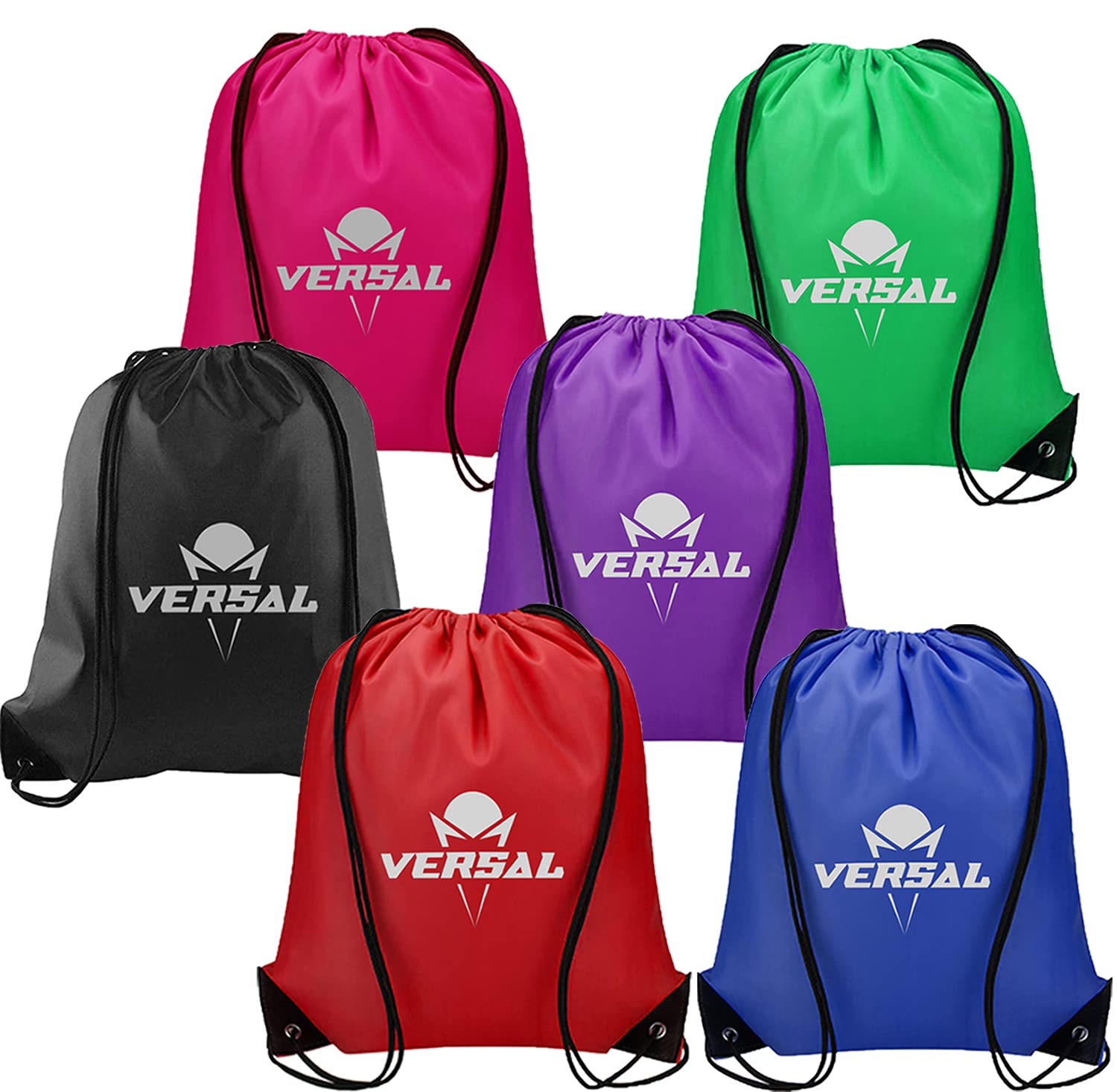 Versal Unisex Kids Purple Waterproof Drawstring Bag Pe Swimming Bag Travel Sport Bag Gym Backpack Draw String Bag Swim Bag, Suitable For School Gym Swimming Travelling (Purple)